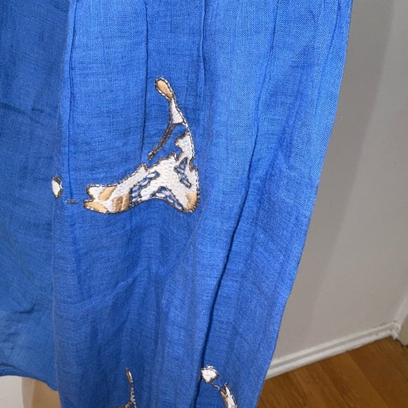 Benaras By Citrus Silk Cotton Blend Blouse Peasant Embroidered Beaded Size Small - Picture 5 of 7